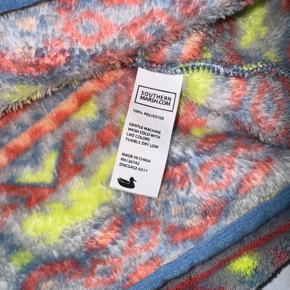 Southern Marsh Mens Size XL Fleece Pullover 1/4 Zip Sweater Aztec Southwestern - Picture 5 of 5